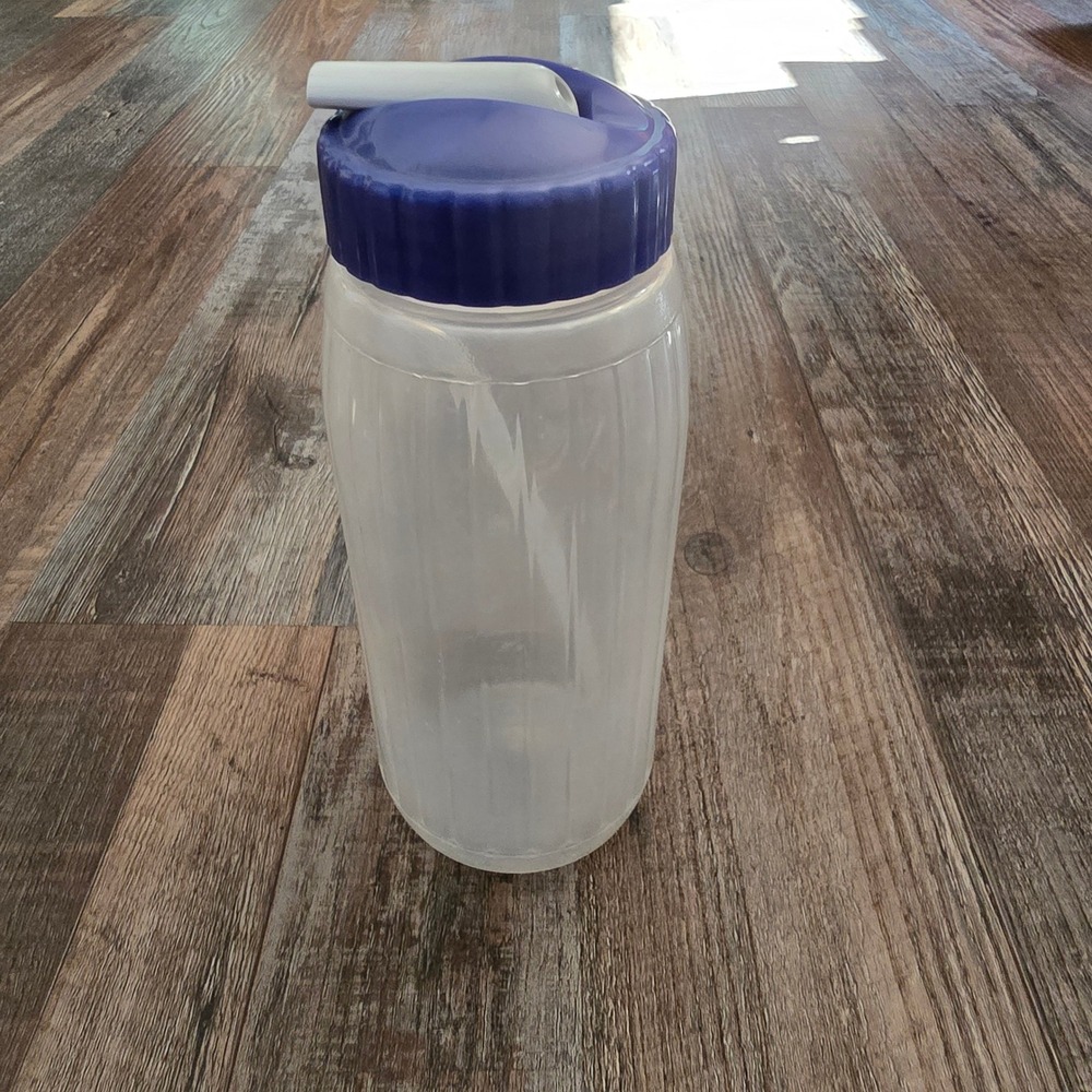 Rubbermaid Water Bottle Sippin' Saver Clear Blue Flip Straw 20oz 316E